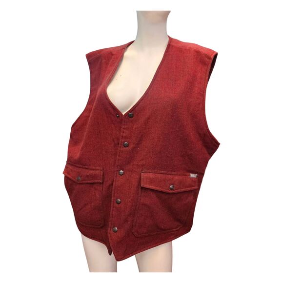 Woolrich Red Sherpa Lined Vest Mens Size XL - Picture 2 of 8